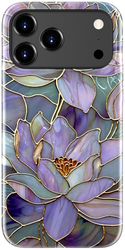Goodon for iPhone 17 Pro Case Cute - Wireless Charging Compatible - Dual-Layer Hard Shell + Silicone Cover - Protective Phone Case with Trendy Designs for Women - Abstract Lotus - Image 1