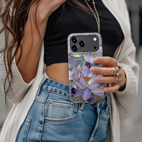 Goodon for iPhone 17 Pro Case Cute - Wireless Charging Compatible - Dual-Layer Hard Shell + Silicone Cover - Protective Phone Case with Trendy Designs for Women - Abstract Lotus - Image 3