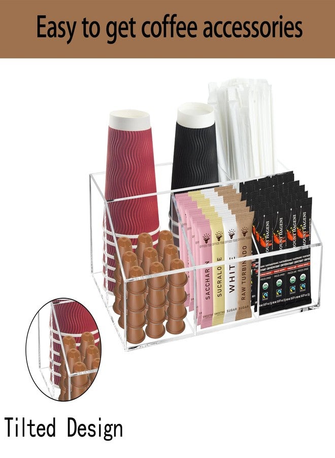Watpot Coffee Bar Station Organizer for Countertop, Acrylic Coffee Pods Sugar Packets Tea Bags Storage Basket for Countertop, Clear - Image 3