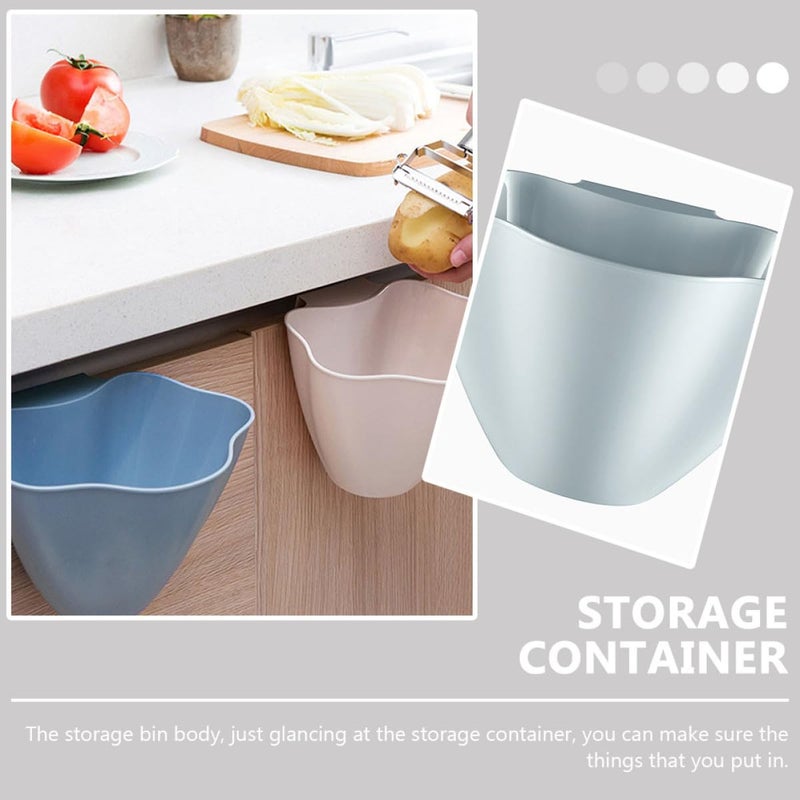 Wall Mounted Plastic Trash Bin Set 3Pcs Nordic Blue Pink Gray Kitchen Cabinet Door Waste Sorting Container - Image 4
