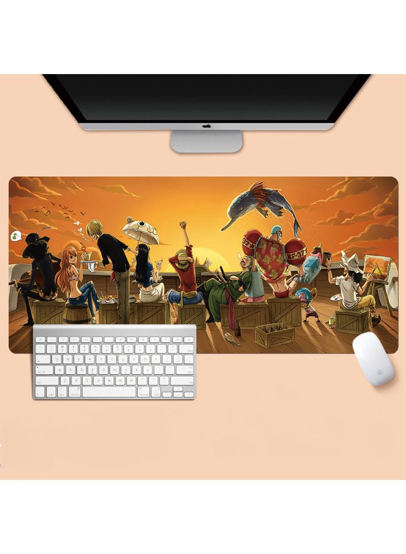 One Piece Anime Gaming Mouse Pad Extended Large Mat Desk Pad Stitched Edges Mousepad Long Mouse Pad And Non-Slip Rubber Base Mice Pad 800X300X4mm