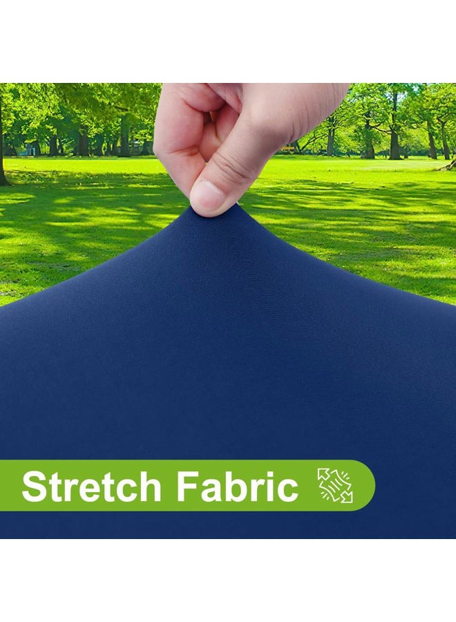 Smiry Round Spandex Tablecloth, Elastic Fitted Washable Tablecloths for 36"-44" Tables, Waterpoof Stretch Picnic Table Cover for Dining, Indoor and Outdoor, Navy - Image 2