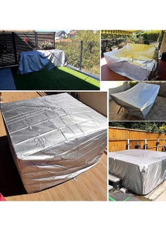 HomarKet Patio Furniture Covers, Outdoor Furniture Cover Waterproof, General Purpose, Outside Table and Chair Covers, Heavy Duty 210D 315x160x74cm, Grey  - Image 2
