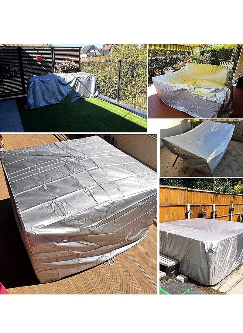 HomarKet Patio Furniture Covers, Outdoor Furniture Cover Waterproof, General Purpose, Outside Table and Chair Covers, Heavy Duty 210D 315x160x74cm, Grey  - Image 2