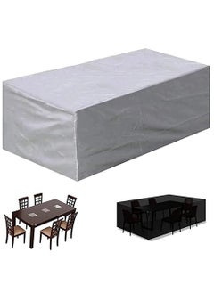 HomarKet Patio Furniture Covers, Outdoor Furniture Cover Waterproof, General Purpose, Outside Table and Chair Covers, Heavy Duty 210D 315x160x74cm, Grey  - Image 4