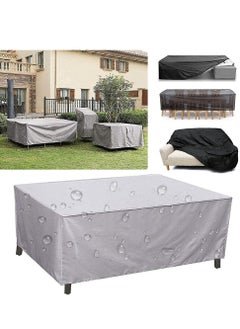 HomarKet Patio Furniture Covers, Outdoor Furniture Cover Waterproof, General Purpose, Outside Table and Chair Covers, Heavy Duty 210D 315x160x74cm, Grey  - Image 1