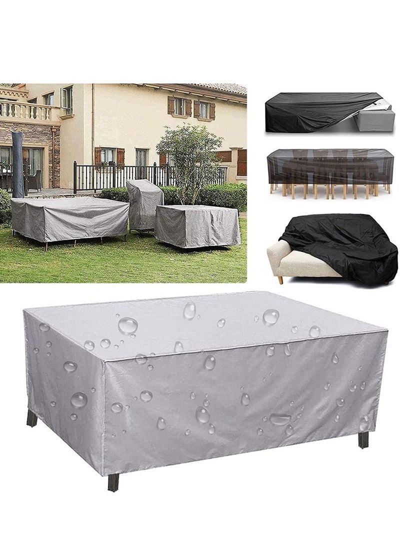HomarKet Patio Furniture Covers, Outdoor Furniture Cover Waterproof, General Purpose, Outside Table and Chair Covers, Heavy Duty 210D 315x160x74cm, Grey  - Image 1