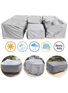 HomarKet Patio Furniture Covers, Outdoor Furniture Cover Waterproof, General Purpose, Outside Table and Chair Covers, Heavy Duty 210D 315x160x74cm, Grey  - Image 5