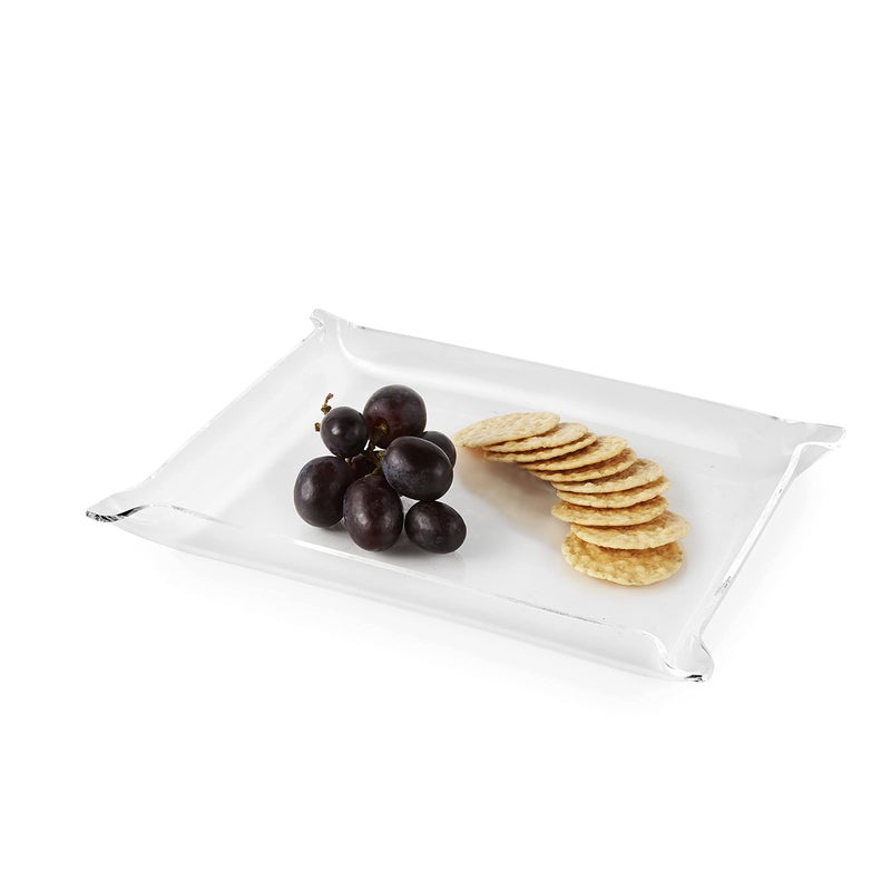 Huang Acrylic Huang Acrylic Clear Multiuse Valet Tray  Great for Snacks Candy Jewelry Keys Wallets and More  Display in The Kitchen Living Room Bedroom or Bathroom  Medium 10 x 8 