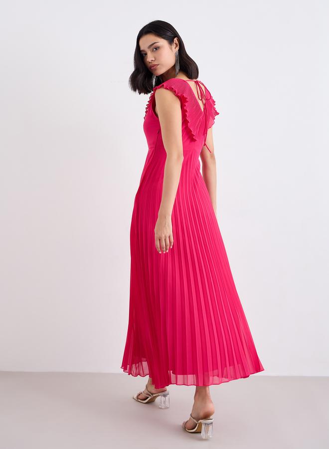 ستايلي فستان ماكسي بلا أكمام مطوي ستايلي - Image 4