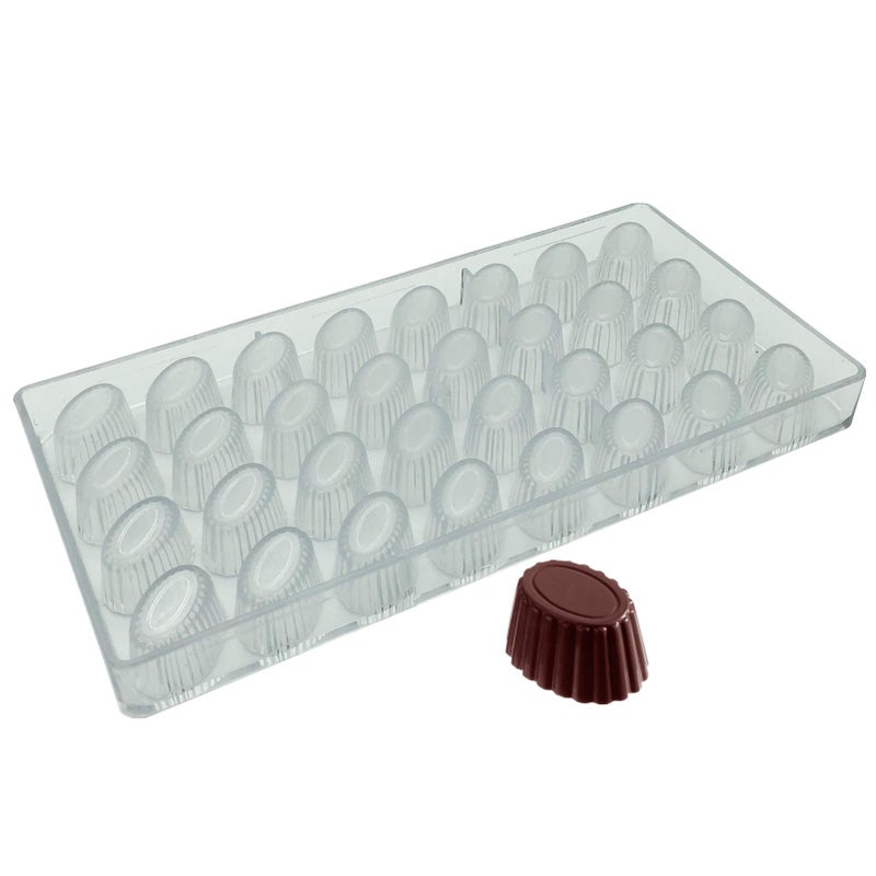 32 Cavities Professional Chocolate Mold Oval Flower Pot Shape Polycarbonate Candy Mould