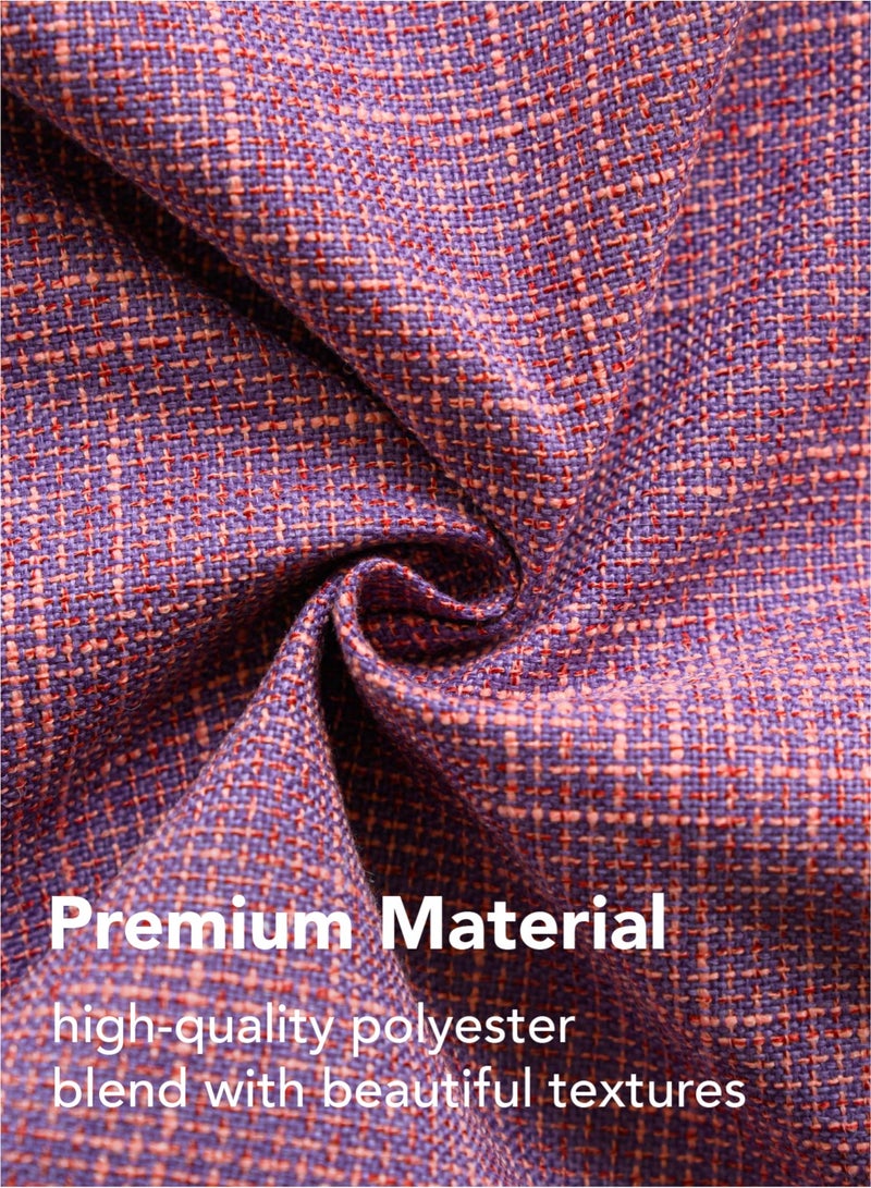 لحظة مجموعة من 2 غطاء وسادة زخرفي من الكتان بلون بنفسجي مقاس 45 ×45 سم، أغطية وسادة مزخرفة للمزرعة مع تقاطع لأريكة السرير وغرفة المعيشة والديكور المنزلي - Image 2