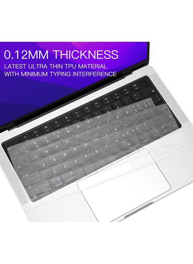 SJet - Premium Keyboard Cover Ultra Thin Protector Skin for 2025-2021 MacBook Pro 14 16 inch M4 M3 M2 M1 Pro/Max, MacBook Air 15" 13.6" M4 M3 M2 Chip A3241 A3114 A2941 A3240 A3113 A2681, US ANSI Layout - Image 1