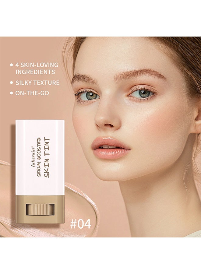 lakerain Beauty Balm Serum Boosted Skin Tint, Solid Tinted Moisturizing Serum Foundation Stick, Buildable Medium-to-Full Coverage Contour Stick for Face Makeup (#04) - Image 4
