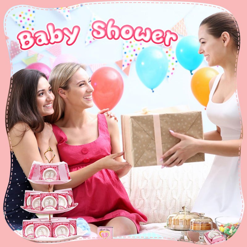 AIXIANG Baby Shower Favors Soaps Handmade Pink Gift Boxed Little Baby-feet Scented Soap Favors for Baby Girl Baby Shower Favors and Decorations (12 Pack, Baby Girls Baby Shower Favors) - Image 3