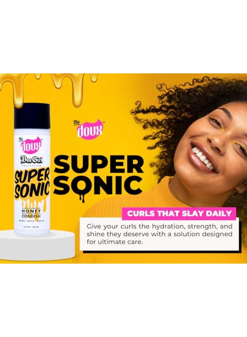 THE DOUX BeeGirl Supersonic Honey Conditioner – Moisture Retention Formula for Curly & Textured Hair, Leave-In or Rinse-Out (8 fl oz.) - Image 3