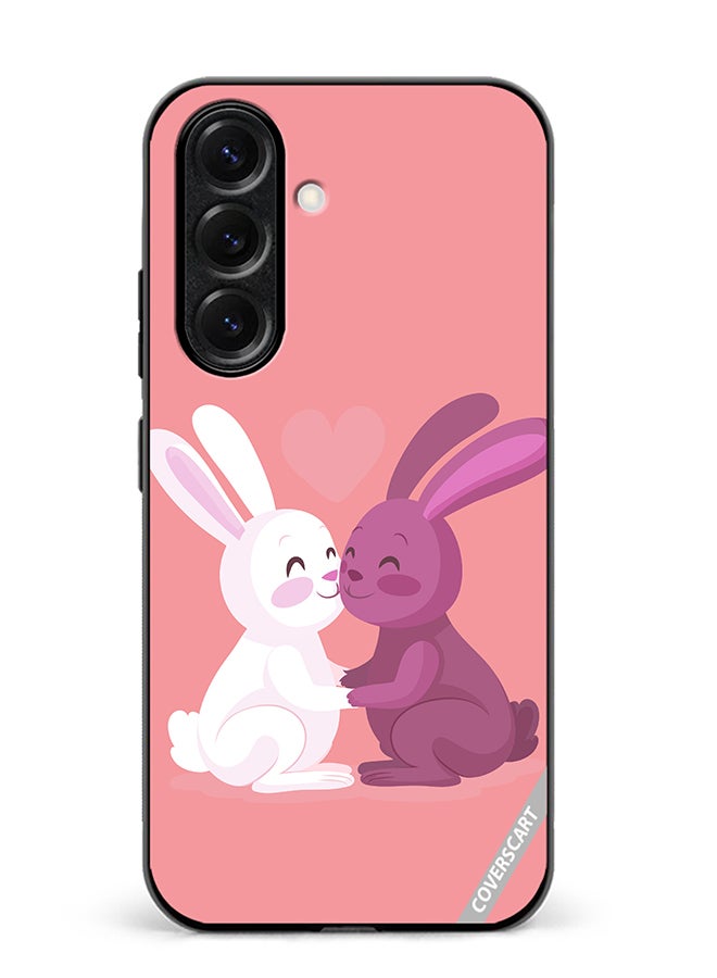 VR CREATIVE Protective Case Cover For Samsung Galaxy S25 Love Rabbits Design Multicolour
