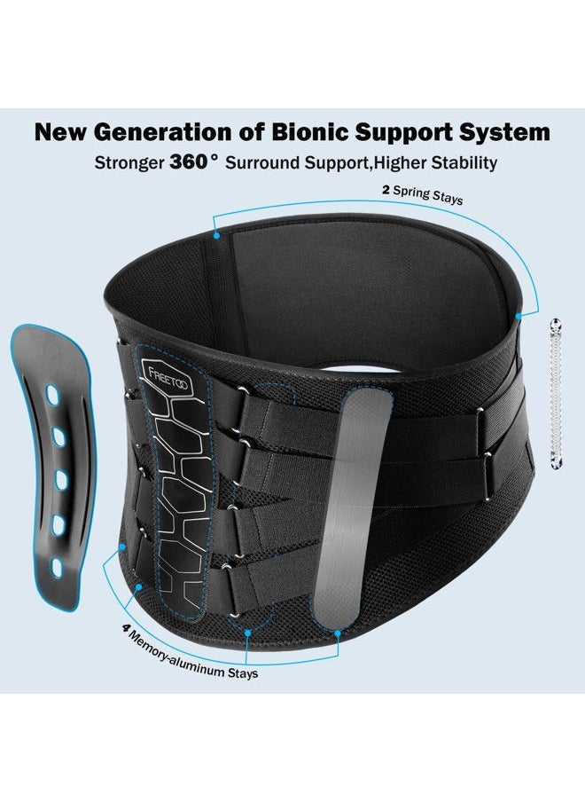 FREETOO Back Brace for Lower Back Pain Relief with Pulley System,Lumbar Support Belt for Men & Women with Lumbar Pad, Ergonomic Design and Soft Breathable 3D Knit Material,for Herniated Disc,Sciatica  - Image 2