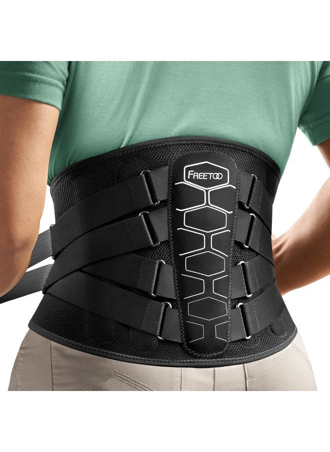 FREETOO Back Brace for Lower Back Pain Relief with Pulley System,Lumbar Support Belt for Men & Women with Lumbar Pad, Ergonomic Design and Soft Breathable 3D Knit Material,for Herniated Disc,Sciatica  - Image 1