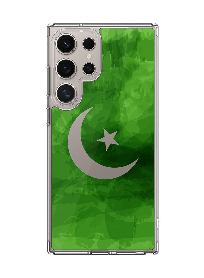 Stylizedd Classic Clear Case for Samsung Galaxy S24 Ultra , Hybrid Soft Case Flexible Edges Anti Drop TPU PC Gel Thin Transparent Cover - Crescent Green - Image 1