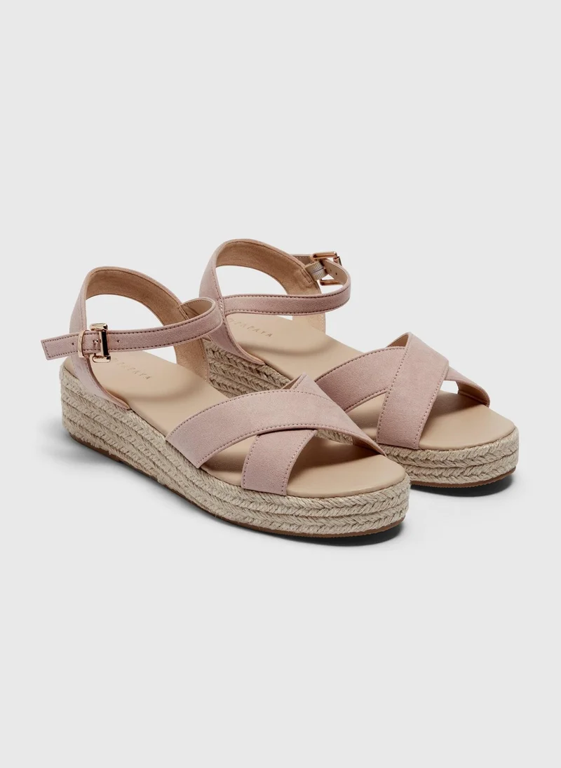 Matalan Pink Suede Look Espadrille Sandal