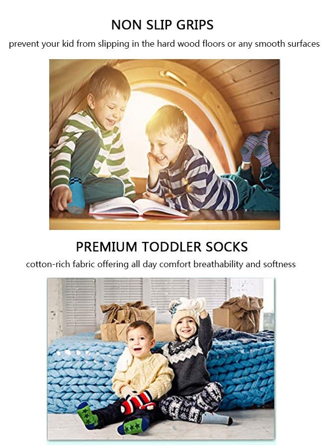 HAWAWA 6/12 Pairs Non Slip Toddler Socks  Cotton Infant Baby Kids Grip Socks for Boy Girls Anti Skid Ankle Socks(1-3 years old) - Image 4