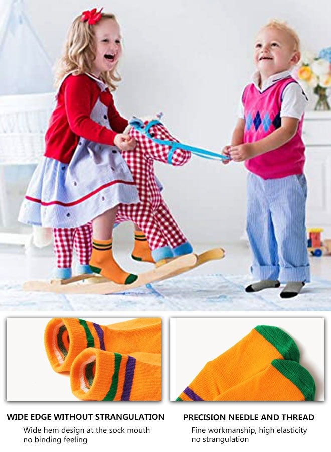 HAWAWA 6/12 Pairs Non Slip Toddler Socks  Cotton Infant Baby Kids Grip Socks for Boy Girls Anti Skid Ankle Socks(1-3 years old) - Image 5