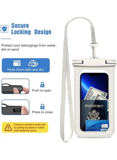 AUTOYSUR Universal Floating Waterproof Pouch[2 Pack],Underwater Dry Bag for iPhone 15 14 13 12 11 Pro Max XS XR X,Galaxy S24 S23 S22 S21 S20 Ultra,Pixel 8a 7a 7 6 6a,Float Case Vacation Essentials,Black+White  - Image 5