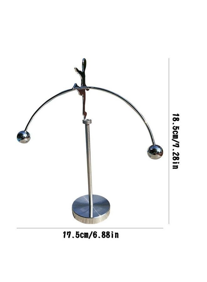 Lilone Mini Steel Balance Toy Weightlifter Kinetic Art Balance Decompressive Science Psychology Toy Ideal Home And Office Desk Decor (Silver) - 5 Years And Up - Image 3