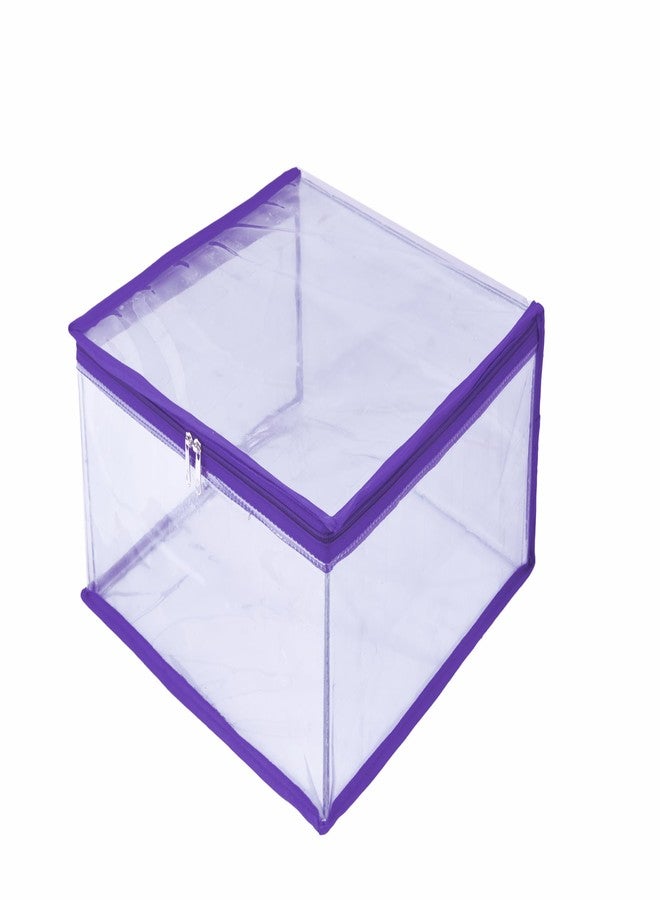 ABBASI Saree Cover Storage Bag Big for Clothes with Zip Organizer for Wardrobe, transparent Large Design Boxes (Blue, Pack of 6) - Image 5