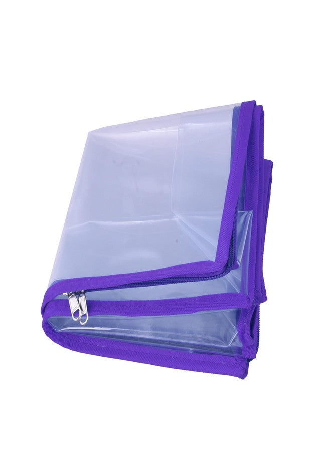 ABBASI Saree Cover Storage Bag Big for Clothes with Zip Organizer for Wardrobe, transparent Large Design Boxes (Blue, Pack of 6) - Image 4