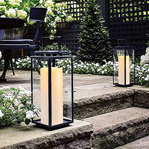Homemory 4" x 10" Large Waterproof Outdoor Flameless Candles, Battery Operated LED Pillar Candles with Remote and Timers for Indoor Outdoor Lanterns, Long Lasting, Dark Ivory, Set of 2 - Image 5
