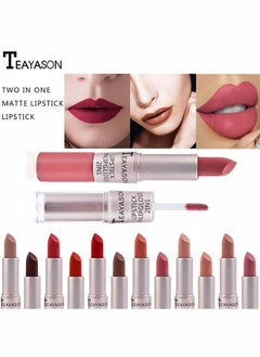 TEAYASON lipstick Double Head Non Stick Cup Fog Face Lip Gloss Two In One Paste Non Fading Stick Cup Lipstick  (08#)  - Image 2
