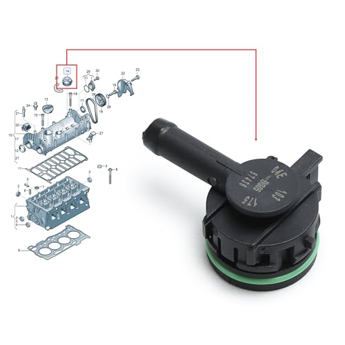 Sprwinautummer 04E103175M Cylinder Head Crankcase Ventilation Check Valve EA211 1.2T 1.4T Replacement For Audi A1 A3 Q3 VW Golf Jetta Passat Tiguan Seat 04E103175 - Image 3