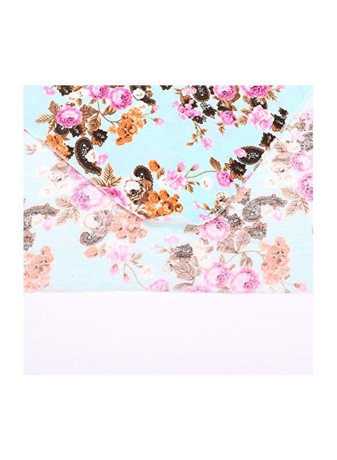 إسكدنيا طقم بطانية وربطة رأس بطبعة زهور - Image 2