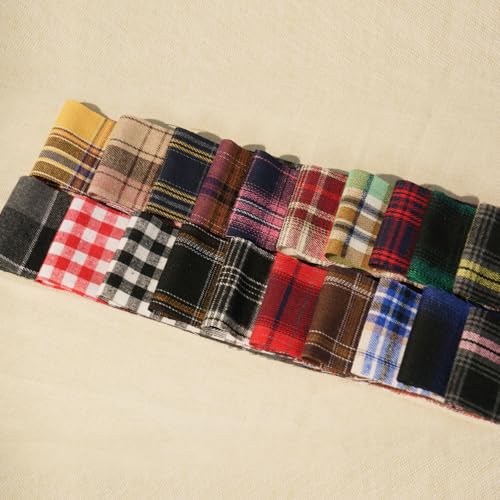 Phantomon Jelly Roll Fabric 40 Strip Assorted Fabric Bundle Precut Cotton Quilting Strips 25 x 40 in Tartan Checkered Prints for Sewing Blanket Rug Patchwork - Image 3