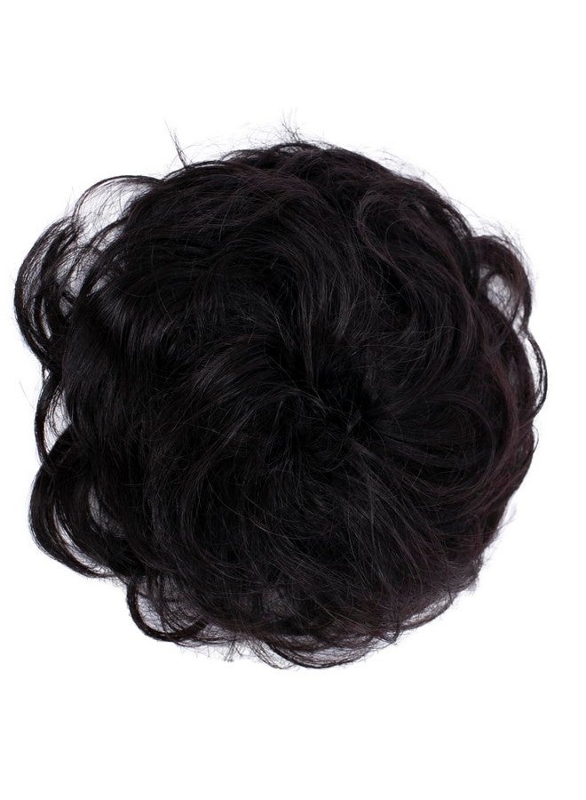 كايشا 100% شعر بشري Scrunchie قطعة شعر أوبدو جديلة شعر Scrunchy فوضوي كعكة طبيعية سوداء H312F - Image 1