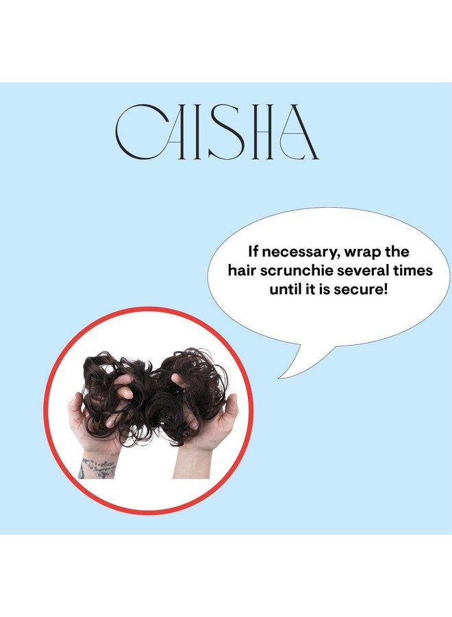 كايشا 100% شعر بشري Scrunchie قطعة شعر أوبدو جديلة شعر Scrunchy فوضوي كعكة طبيعية سوداء H312F - Image 5