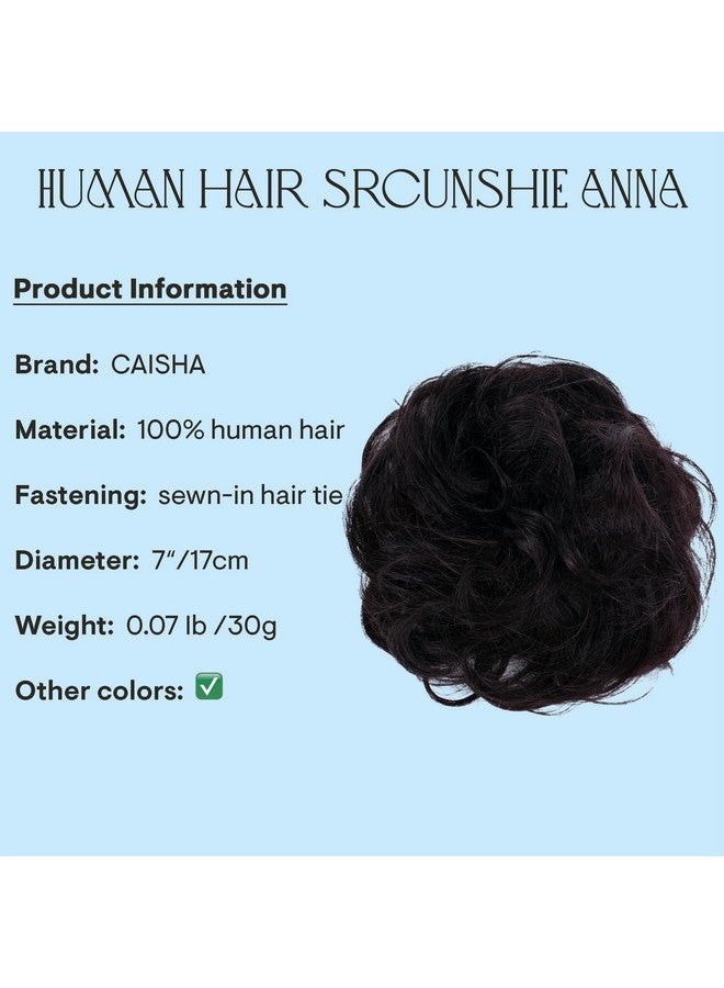 كايشا 100% شعر بشري Scrunchie قطعة شعر أوبدو جديلة شعر Scrunchy فوضوي كعكة طبيعية سوداء H312F - Image 2