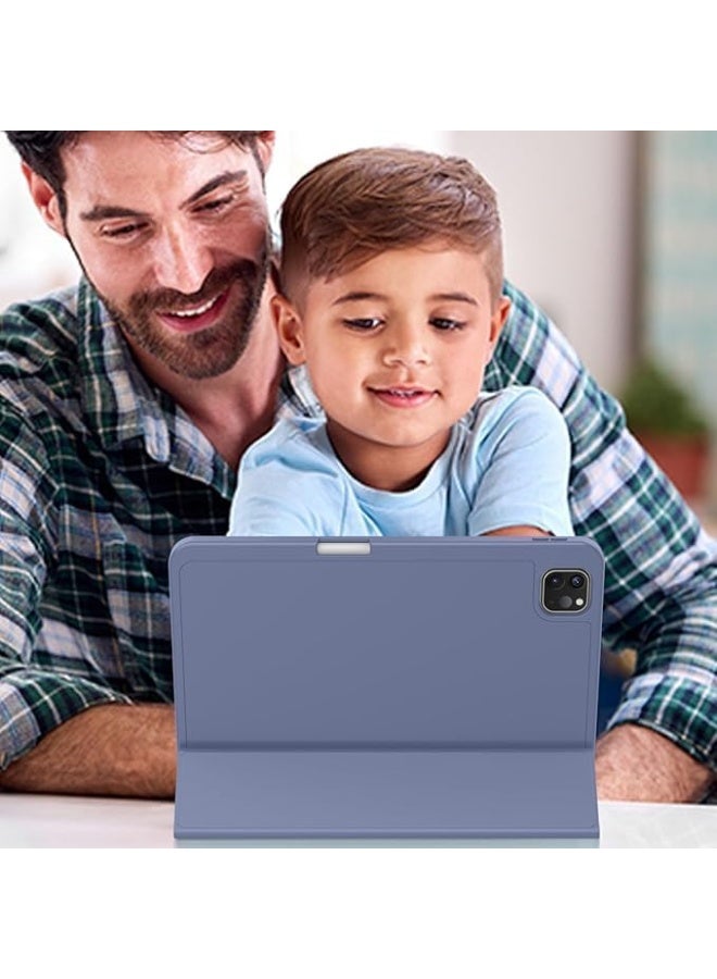 iPad Pro 11-inch Case Compatible With M4 (5th Generation) - Stand With Pencil Holder, TPU Back Shockproof for iPad 2024 (Lavender) - Image 4