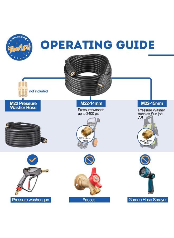 TOOLCY Power washer hose Pressure Washer Hose Replacement/Extension 1/4" x 50 FT, 3300 PSI,power washer hose attachment - Image 5