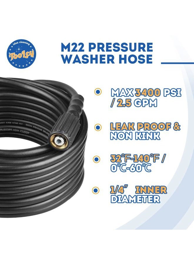TOOLCY Power washer hose Pressure Washer Hose Replacement/Extension 1/4" x 50 FT, 3300 PSI,power washer hose attachment - Image 2