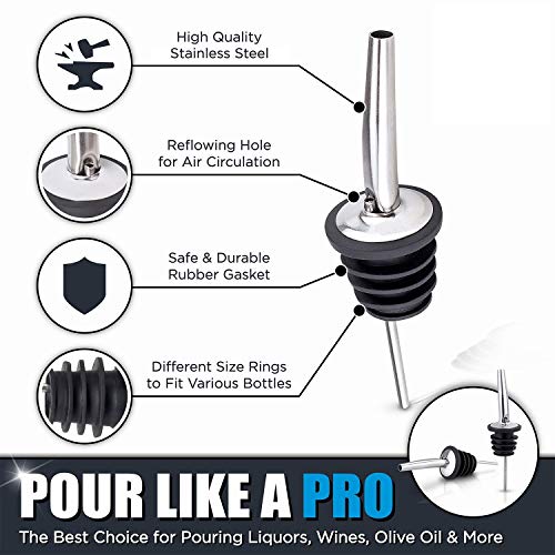 NJ Bottle Pourers for Spirits, Sauce Pourer, Syrup and Olive Oil, Pouring Spouts for Liquor, Wine and Spirits Perfect for Restaurant, Bar, Hotel, Kitchen Use: 4 Pcs - Image 4