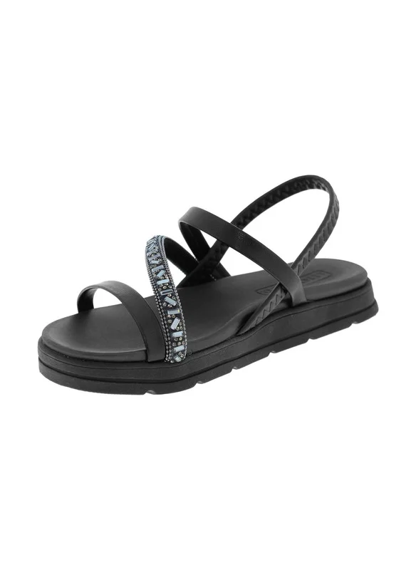 MOLECA Moleca Ladies Sandals With Back Strap Black | Made In Brazil