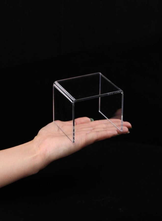 Jusalpha 6 -Piece Strong Clear Acrylic Rectangular Riser For Retail, Shelf Showcase Fixtures for Jewelry, Display Stand for Amiibo Funko POP Figures, Cupcakes, Food Display (2) - Image 2