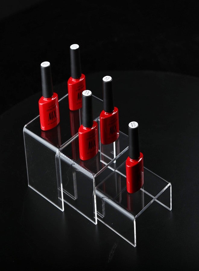 Jusalpha 6 -Piece Strong Clear Acrylic Rectangular Riser For Retail, Shelf Showcase Fixtures for Jewelry, Display Stand for Amiibo Funko POP Figures, Cupcakes, Food Display (2) - Image 4
