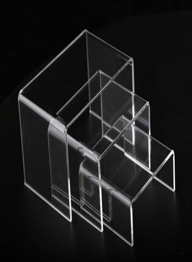 Jusalpha 6 -Piece Strong Clear Acrylic Rectangular Riser For Retail, Shelf Showcase Fixtures for Jewelry, Display Stand for Amiibo Funko POP Figures, Cupcakes, Food Display (2) - Image 5