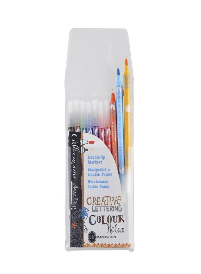 Manuscript Callicreative Duotips, Double Ended Markers For Hand-Lettering - 10 Assorted Colours - Image 1