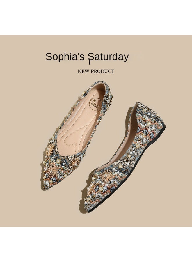 SAFIYA Saturday's Platform Women's Shoes 2025 New Style Shallow Fashion Shoes, Pointed Toe High-end Women's Flats For Spring And Autumn - Image 2