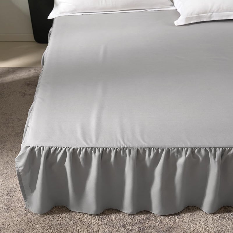 TSUTOMI Bed Skirt Queen Size Ruffled Bed Skirt with Split Corners  Queen Bed Skirt 16 Inch Drop  TSUTOMI Queen Size Bed Skirt Light Grey for Ruffled Bed Skirt with Split Corners  Bed Skirt Queen Size - Image 5